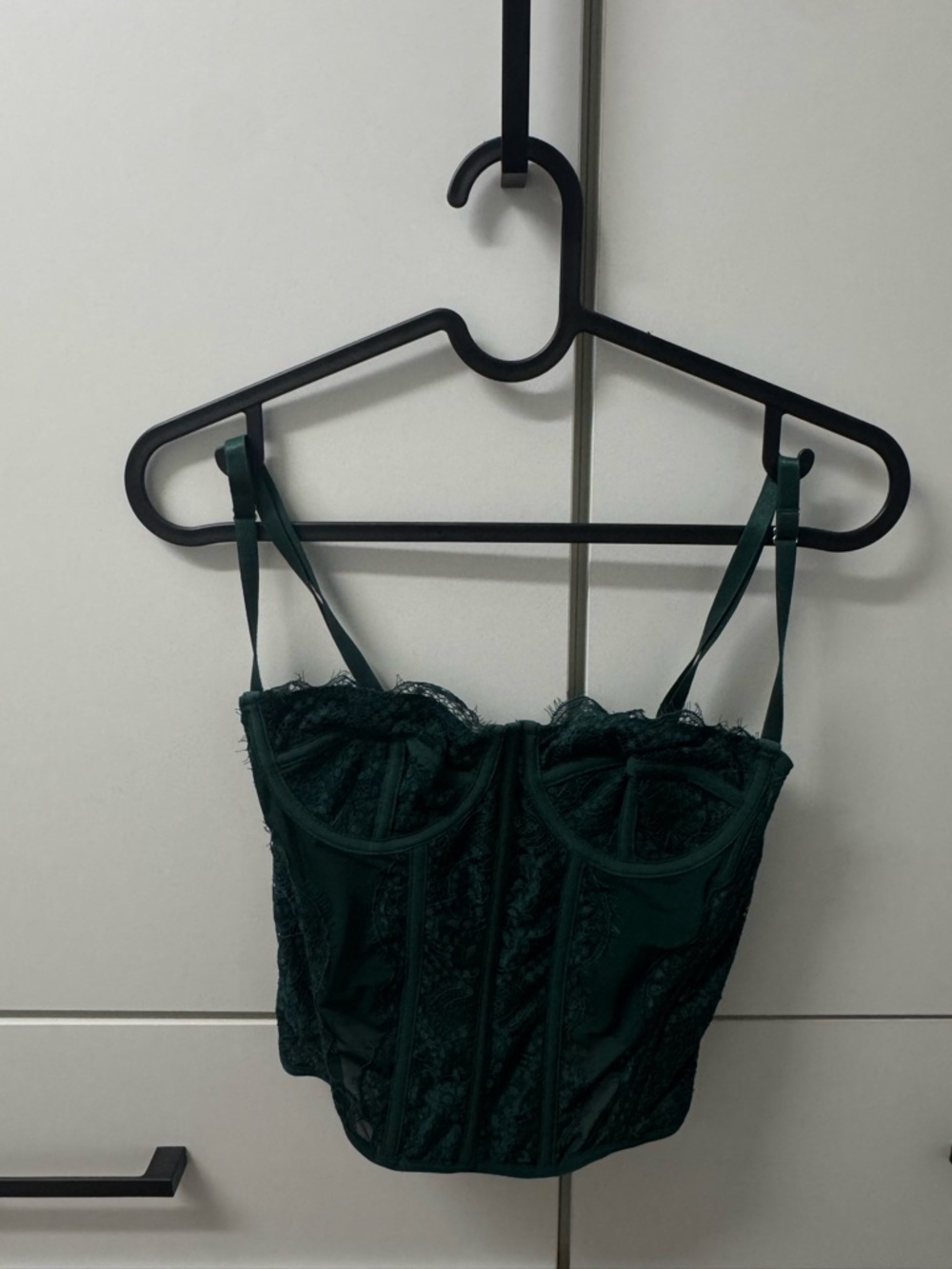 Dark Green Lace Bustier Top Corset